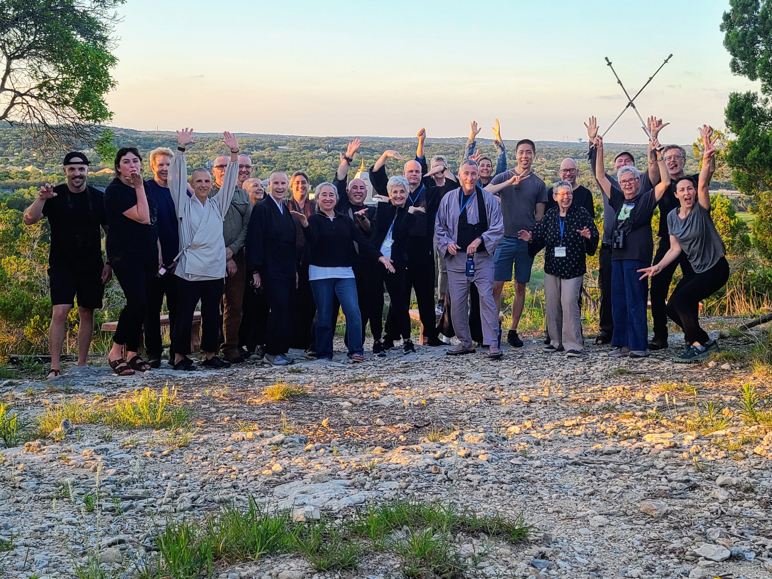 Hiking group on a hill